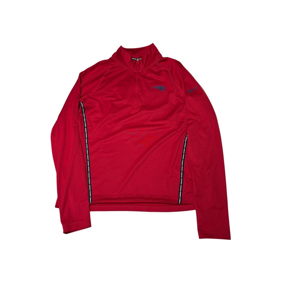 Nike New England‎ Patriots NFL Quarter Zip Pullover Red Dri-FIT Mens Medium